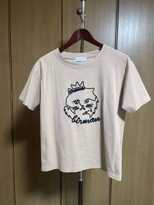 Three Four Time KING BIRMAN　DOLLUPOOPSオリジナルTシャツ　猫 ネコ刺繍 ベージュ