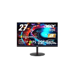 Acer ゲーミングモニター Nitro 27インチ IPS 非光沢 4K UHD 160Hz 0.5ms DeltaE<1 HDMI 2.1 DisplayPort1.4 高さ調整 ピボット機能 スピーカー内蔵 ヘッドホン端子 PC PS5 Xbox X|S