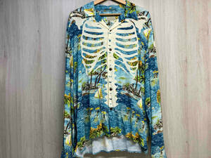 KAPITAL Rayon Kamehameha Skeleton Print Shirt K2003LS081 キャピタル レーヨン カメハメハ スケルトン 開襟シャツ 長袖 アロハシャツ 4