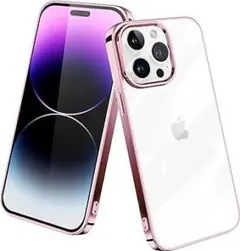 ⭐iPhone14Proソフトケース**ピンクメッキ