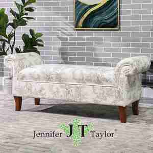 ジェニファーテイラー/JenniferTaylor ロールアームベンチ Toile de Jouy~トワルドジュイ~ 33031RB-JY02 メーカー直送商品