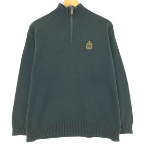 古着 ラルフローレン Ralph Lauren LAUREN ローレン コットンニットハーフジップセーター レディースL /eaa435121