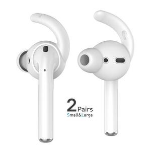 AHASTYLE アップル AirPods&Ear Pods エアポッズ用 シリコン イヤフック カバー 大、小２ペアセット入り シリコン携帯ケース付き 黒