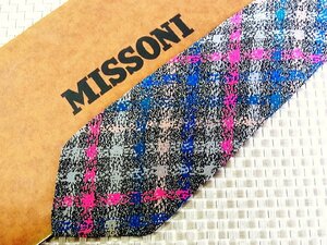 ♪33713C♪良品【チェック 柄】ミッソーニ【MISSONI】ネクタイ