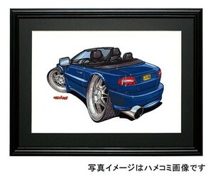 イラスト ボルボ C70(カブリオレ・青・後ろ)