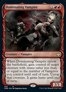 MTG ■赤/英語版■ 《威圧する吸血鬼/Dominating Vampire》▲ショーケース▲イニストラード:真紅の契り VOW