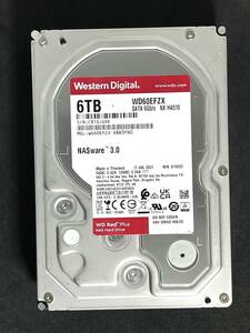 【送料無料】　★ 6TB ★ WD RED Plus　/　WD60EFZX 【使用時間：27ｈ】2021年製　稼働極少　Western Digital RED Plus 3.5インチ内蔵HDD