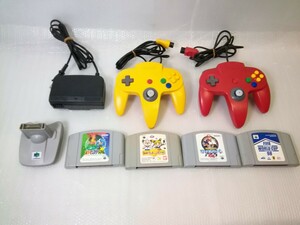 NINTENDO64 　任天堂 64 ニンテンドウ64　コントローラー 赤・黄色/ソフト/64GBパック/ACアダプター　まとめて　ニンテンドー64 周辺機器