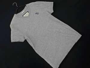 ネコポスOK Abercrombie & Fitch アバクロンビー＆フィッチ ロゴ Vネック カットソー sizeS/グレー ■◆ ☆ eed0 メンズ