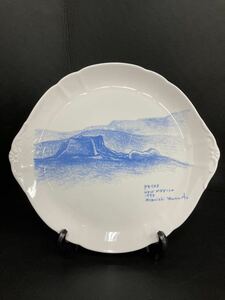 狩）【決算セール】中古品 彫刻家 山本正道 絵皿 デザイン 飾皿 芸術 小鳥 少女 プレート 盛皿 食器 陶磁器 3点セット 20220906 (12-4)