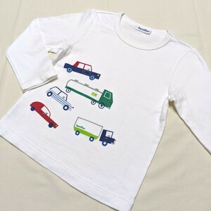 ☆WK43 familia ファミリア 110 男の子 男子 長袖 Tシャツ カットソー 白 車 自動車