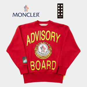 ◆新品◆モンクレール ジーニアス【Moncler Genius】GREWNECK Moncler x Advisory Board Crystals ABC 赤 スウェットUniversity Crewneck M