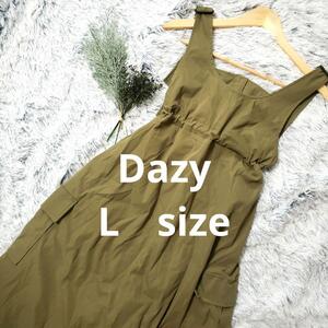 Dazy Lサイズワンピース　カーキ　美品　ウエスト調整あり