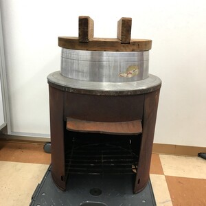 【店頭引取のみ】ジャンク品 亀印 羽釜 30cm ご飯釜 厨房機器 調理道具 古道具 古民具 炊飯 昭和レトロ 木蓋付き