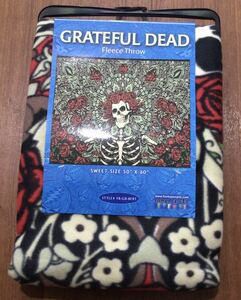 新品未開封★Grateful Dead フリース ブランケット 125×150cm★グレイトフル・デッド スカル&薔薇 Steal your face 毛布 Ver.2