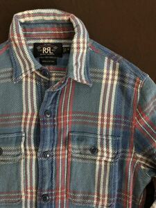 【傑作】極美品 RRL FLANNEL PLAID CHECK SHIRT ダブルアールエル プレイド チェック フランネル シャツ ラルフローレン XS