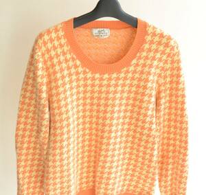 エルメス HERMES カシミア混 ウールニット 千鳥格子 size M