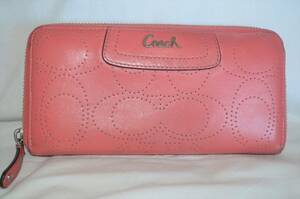 COACHコーチ　レザー ファスナー付長財布