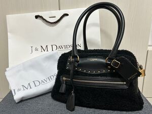 J&M Davidson ジェイ＆エム デヴィッドソン　ムートン×革素材 冬用ハンドバッグ