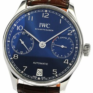 IWC IWC SCHAFFHAUSEN IW500710 ポルトギーゼ 7デイズ クロノグラフ 自動巻き メンズ 保証書付き_741648