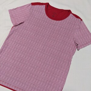 ☆SB55 ARMANI EXCHANGE アルマーニ アルマーニエクスチェンジ メンズ M 半袖 Tシャツ カットソー 赤 総柄 薄手 クルーネック