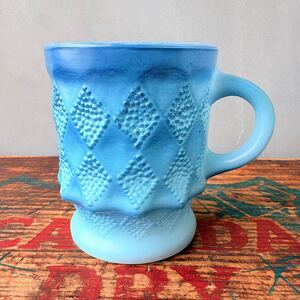 【1977- USA vintage】Fire-King Kimberley mug Blue ファイヤーキング キンバリー マグカップ ブルー 青