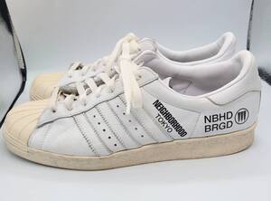 定価4.6万 伊勢丹限定 adidas Superstar アディダス NBHD NEIGHBORHOOD ネイバーフッド 18SS スーパースター レザー スニーカー US10 28cm