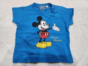 ミッキー 半袖Tシャツ ブルー 80サイズ(１T) USED