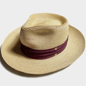 貴重! 50s ADAM 56.5CM アダム ROYAL MILAN STRAW HAT ロイヤル ミラン ストロー ハット ヘンプ PANAMA パナマ カンカン帽 BOATER ボーター