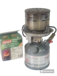 Coleman コールマン unleaded 440 stove シングルバーナー ストーブ USA製 遠赤ヒーターアタッチメント付き★ara-05