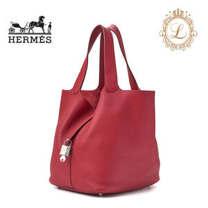 HERMES エルメス ピコタンロックGM ハンドバッグ トリヨンクレマンス ルージュカザック Rouge casaque（シルバー金具） ハンドバッグ レデ