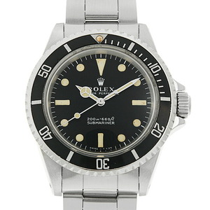 ロレックス サブマリーナ 5513 ブラック メーターファースト フチなし 24番 アンティーク メンズ 腕時計