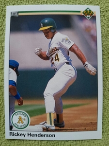 ★RICKEY HENDERSON UPPER DECK 1990 MLB #334 リッキー ヘンダーソン OAKLAND ATHLETICS オークランド アスレチックス HOF 盗塁王 UD