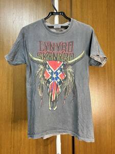 送料無料 HANES レーナード・スキナード Lynyrd Skynyrd ヴィンテージ Tシャツ 穴あり フェード バンド 映画