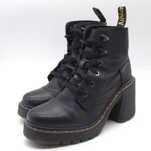 Dr.Martens JESY ドクターマーチン 6ホール 厚底 ヒール レースアップブーツ UK6 約 25cm ブラック 本革 アメカジ