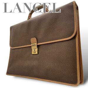 lancel　ランセル　ビジネスバッグ　ブリーフケース　メンズ　P　ブラウン