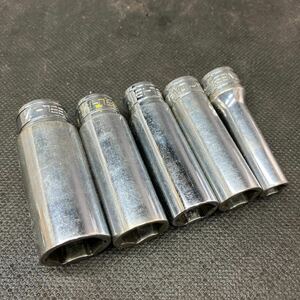 DEEN　3/8SQディープソケット（6角）　DNB3L-8-17 8mm-17mmの5本セット！中古即決！