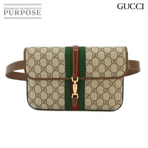 未使用 展示品 グッチ GUCCI ジャッキー1961 GGスプリーム ベルト バッグ ウエスト ポーチ レザー ベージュ ブラウン 699930 90228394