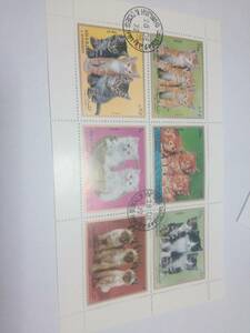 トピカルテーマ：可愛い猫を描く切手、チェコ/パラグアイなど：小型シート２＋連刷１組、状態良好