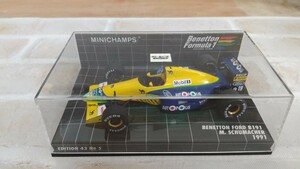 1/43. F-1. MINICHAMPS ミニチャンプス BENETTON.ベネトン FORD B191 M.SCHUMACHER 1991 現状品 画像確認 商品説明 自己紹介必読下さい