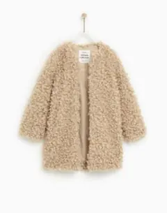 zara kidsのプードルコート　ベージュ