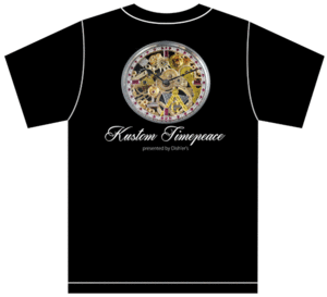 サイズが選べる Kustom Timepeace Tシャツ黒 7 S/M/L/XL カスタム時計 懐中時計 文字盤 エングレービング フリーメイソン コンパス