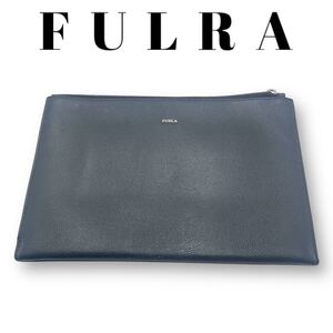 FULRA　フルラ　クラッチバッグ　レザー BLK セカンドバッグ 