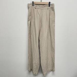 【humoresque】ユーモレスク★ワイドパンツ wide pants サイズ38 コットン リネン混 GS2403b 02