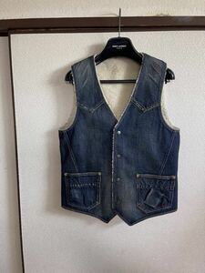 【即決】【良品】 NUMBER NINE ナンバーナイン DENIM BOA VEST デニムベスト ボア INDIGO インディゴ 即決早い者勝ち