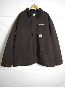 Carhartt カーハート　ダックジャケット　カバーオール　裏地　キルティング　ブラウン　サイズ54