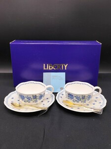 ニッコー NIKKO リバティ LIBERTY ペアティーセット スプーン付 カップ ソーサー 2客 ペア ティーカップ 花柄 洋食器 カップソーサー 箱付 