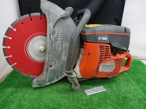 中古品 ハスクバーナ Husqvarna 12インチ 300mm エンジン コンクリートカッター K760 出力 3.7kW/5馬力 ※新品ブレード装着 【１】