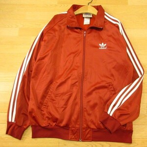 ◎希少 90s！adidas アディダス 国旗タグ◆ジャージ トラックジャケット 裏フリース 三つ葉 ヴィンテージ◆メンズ 茶 Lサイズ◆AA2239