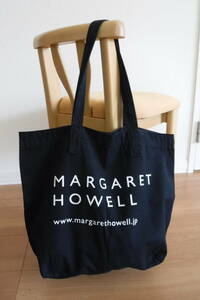 税不要特価 新品!MARGARET HOWELL マーガレットハウエル 黒 大きめロゴ 男女 肩～OK トートバッグ♪